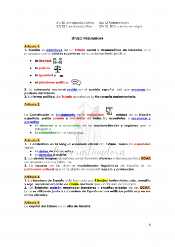 La Constitución Española Customizada