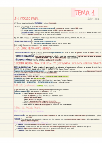 Tema 1 Procesal Penal Carrera Judicial y Fiscal