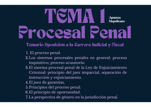 Tema 1 Procesal Penal Carrera Judicial y Fiscal