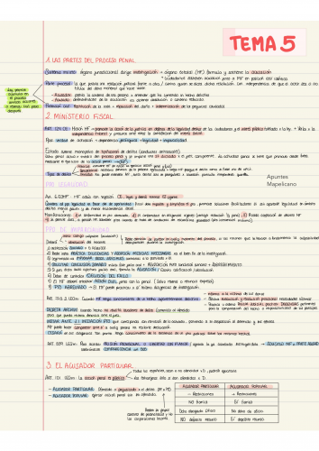 Tema 5 Procesal Penal Carrera Judicial y Fiscal