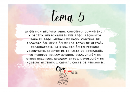 Portada Tema 5 Parte Específica de C1 Seguridad Social